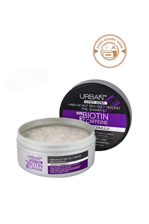اسکراب لایه بردار پوست کف سر حاوی بیوتین و کافئین و نمک دریا اربن کر