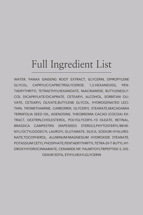 مواد سازنده سرم دور چشم بیوتی آف جوسان حاوی جینسنگ و رتینال