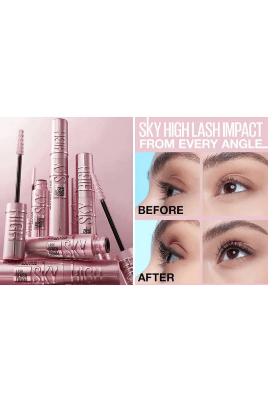 تست ریمل میبلین لش سنسیشنال sky high