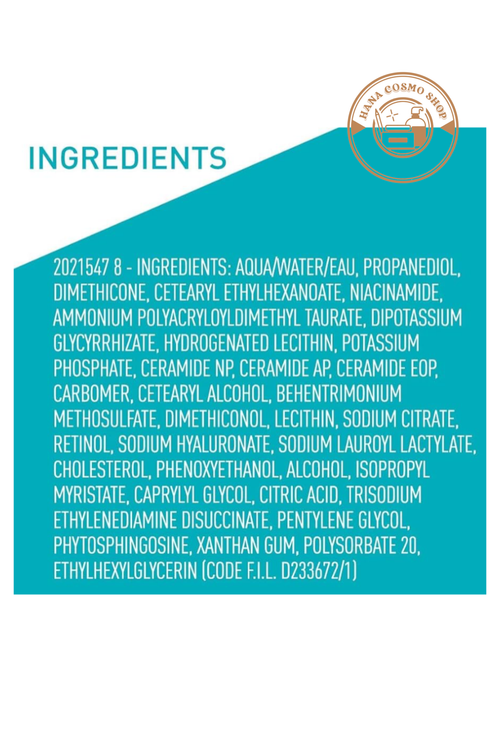 مواد تشکیل دهنده سرم رتینول سلز سراوی